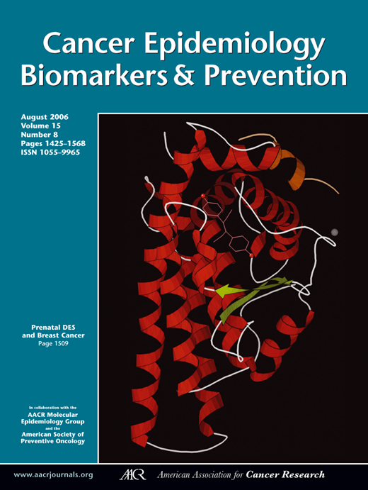 Cancer Epidemiology, Biomarkers & Prevention Cover Image for Volume 15, Issue 8