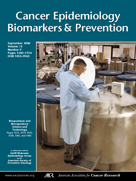 Cancer Epidemiology, Biomarkers & Prevention Cover Image for Volume 15, Issue 9