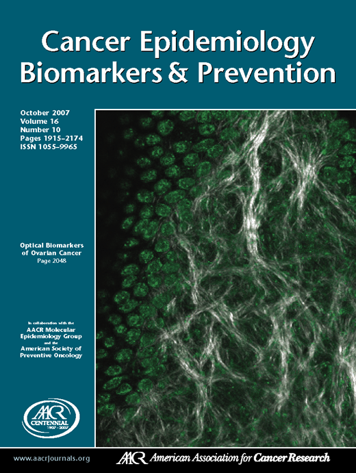 Cancer Epidemiology, Biomarkers & Prevention Cover Image for Volume 16, Issue 10