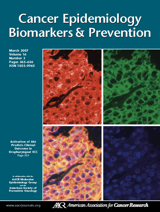Cancer Epidemiology, Biomarkers & Prevention Cover Image for Volume 16, Issue 3