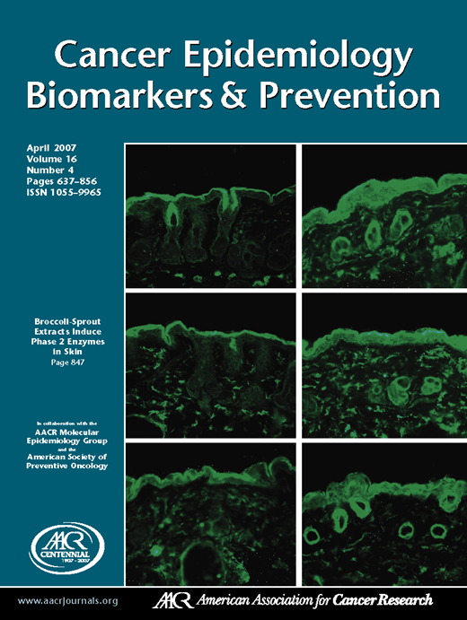 Cancer Epidemiology, Biomarkers & Prevention Cover Image for Volume 16, Issue 4
