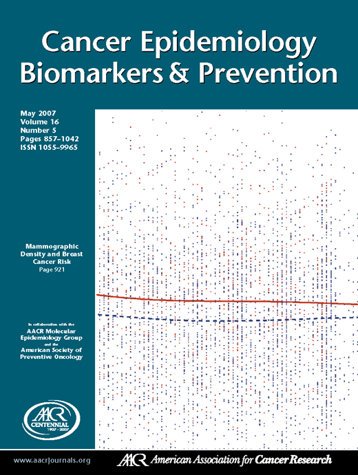 Cancer Epidemiology, Biomarkers & Prevention Cover Image for Volume 16, Issue 5