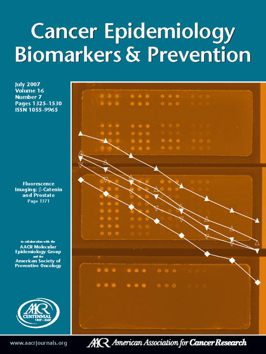 Cancer Epidemiology, Biomarkers & Prevention Cover Image for Volume 16, Issue 7