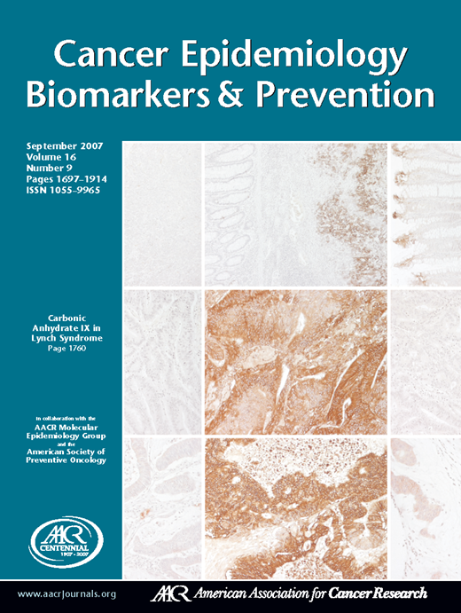 Cancer Epidemiology, Biomarkers & Prevention Cover Image for Volume 16, Issue 9