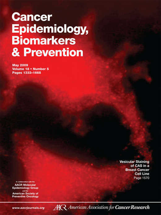 Cancer Epidemiology, Biomarkers & Prevention Cover Image for Volume 18, Issue 5