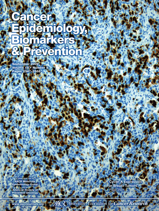 Cancer Epidemiology, Biomarkers & Prevention Cover Image for Volume 18, Issue 9