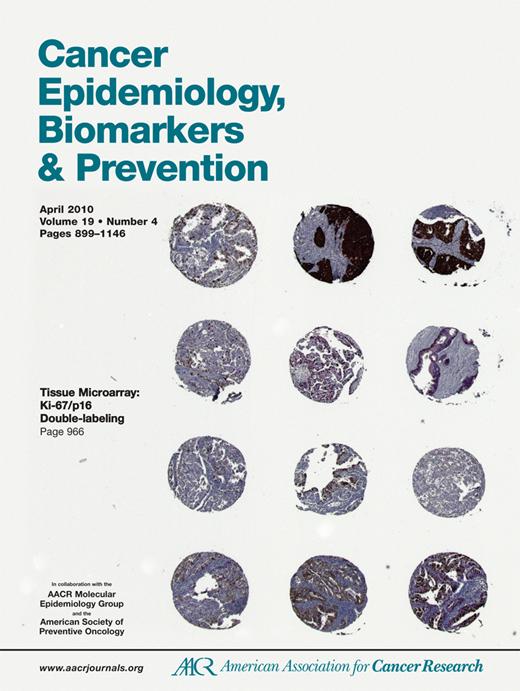 Cancer Epidemiology, Biomarkers & Prevention Cover Image for Volume 19, Issue 4