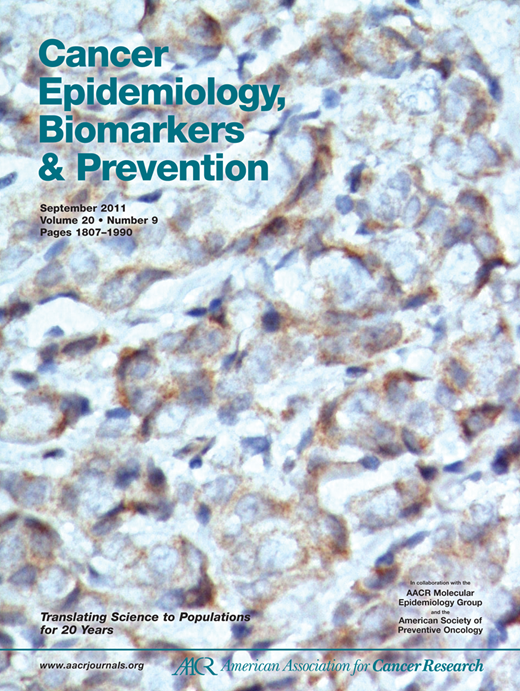 Cancer Epidemiology, Biomarkers & Prevention Cover Image for Volume 20, Issue 9