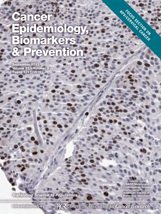Cancer Epidemiology, Biomarkers & Prevention Cover Image for Volume 21, Issue 9