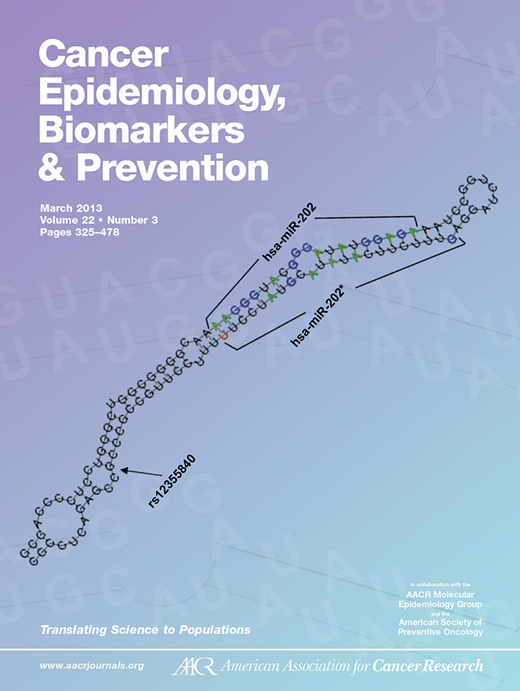Cancer Epidemiology, Biomarkers & Prevention Cover Image for Volume 22, Issue 3
