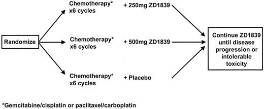 Fig. 8. Design of ZD1839 Phase III trials in NSCLC.