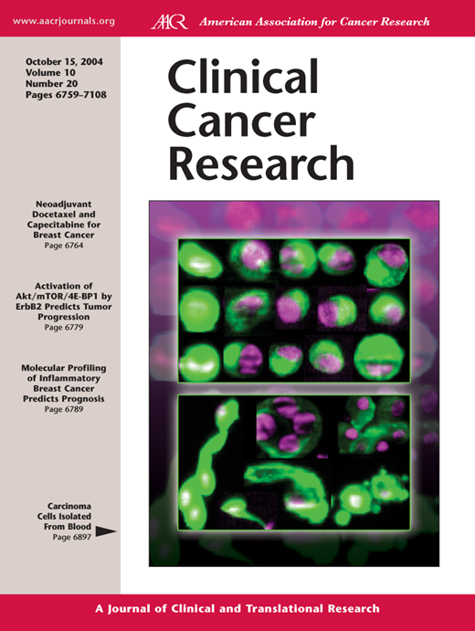 Clinical Cancer Research Cover Image for Volume 10, Issue 20