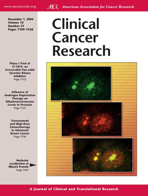 Clinical Cancer Research Cover Image for Volume 10, Issue 21