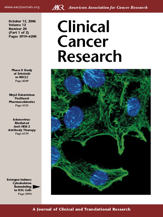Clinical Cancer Research Cover Image for Volume 12, Issue 20