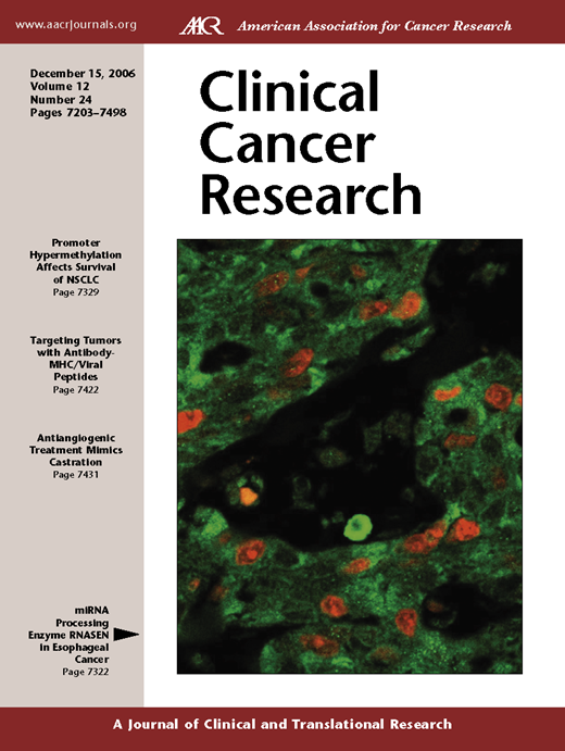 Clinical Cancer Research Cover Image for Volume 12, Issue 24