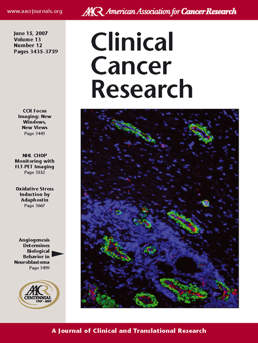 Clinical Cancer Research Cover Image for Volume 13, Issue 12