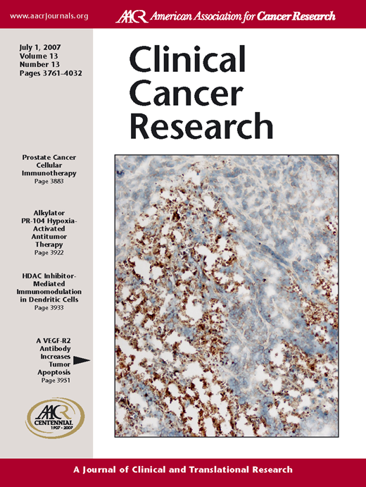 Clinical Cancer Research Cover Image for Volume 13, Issue 13