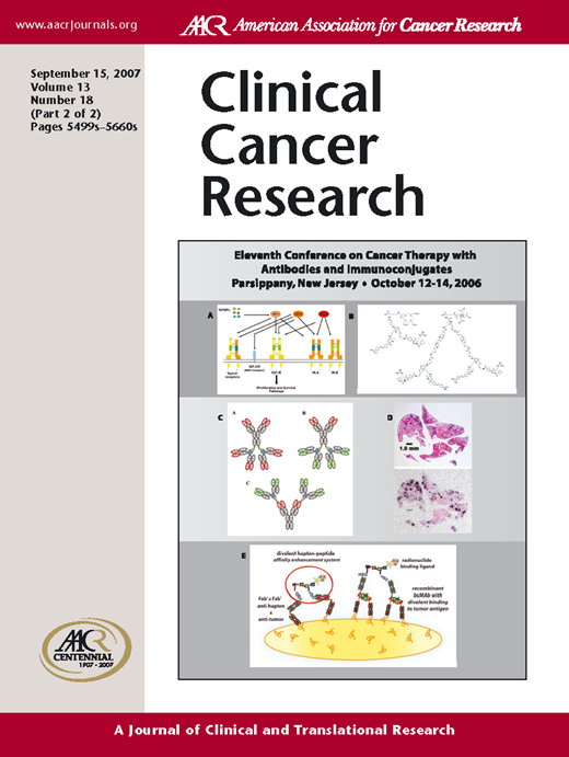 Clinical Cancer Research Cover Image for Volume 13, Issue 18