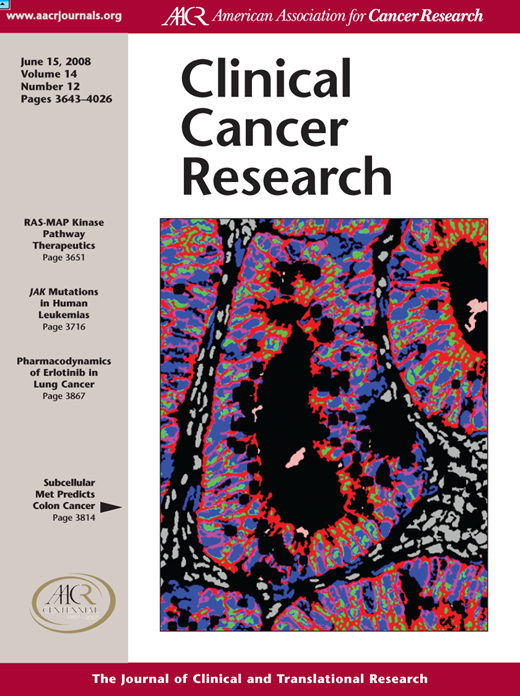 Clinical Cancer Research Cover Image for Volume 14, Issue 12
