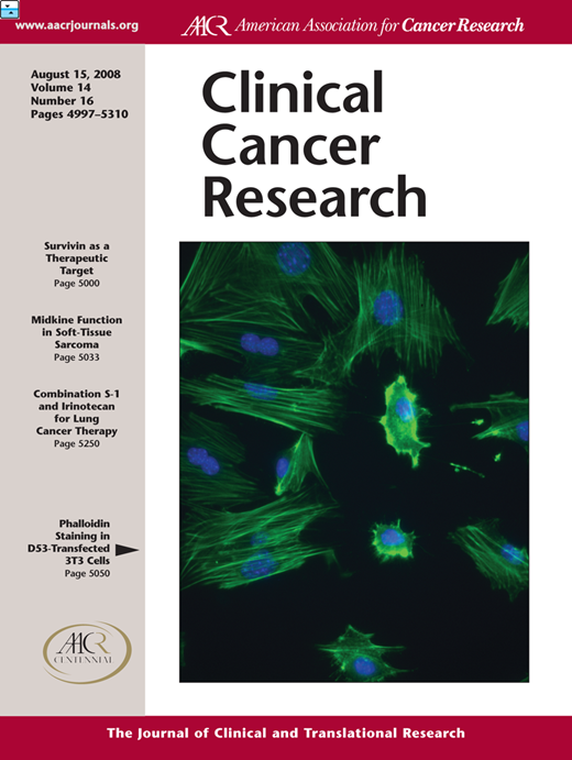 Clinical Cancer Research Cover Image for Volume 14, Issue 16