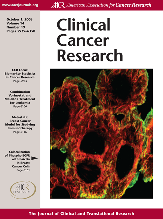 Clinical Cancer Research Cover Image for Volume 14, Issue 19