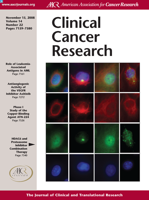 Clinical Cancer Research Cover Image for Volume 14, Issue 22