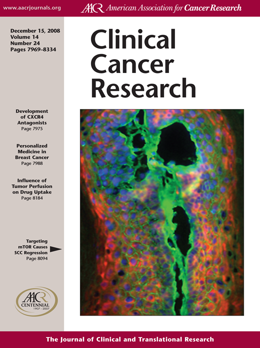 Clinical Cancer Research Cover Image for Volume 14, Issue 24