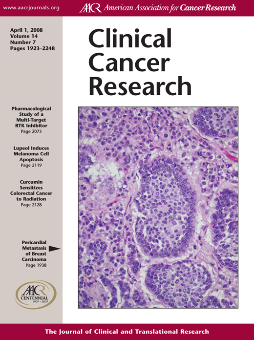 Clinical Cancer Research Cover Image for Volume 14, Issue 7