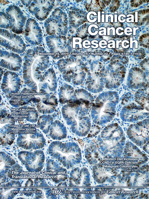 Clinical Cancer Research Cover Image for Volume 15, Issue 22