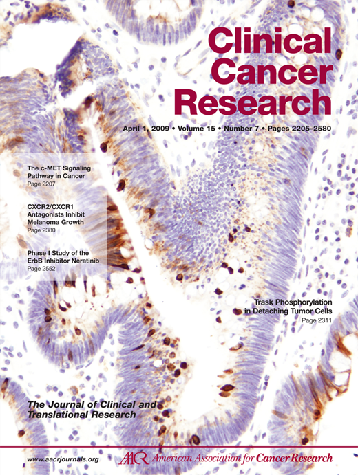 Clinical Cancer Research Cover Image for Volume 15, Issue 7