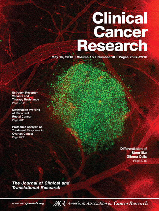 Clinical Cancer Research Cover Image for Volume 16, Issue 10