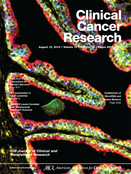 Clinical Cancer Research Cover Image for Volume 16, Issue 16