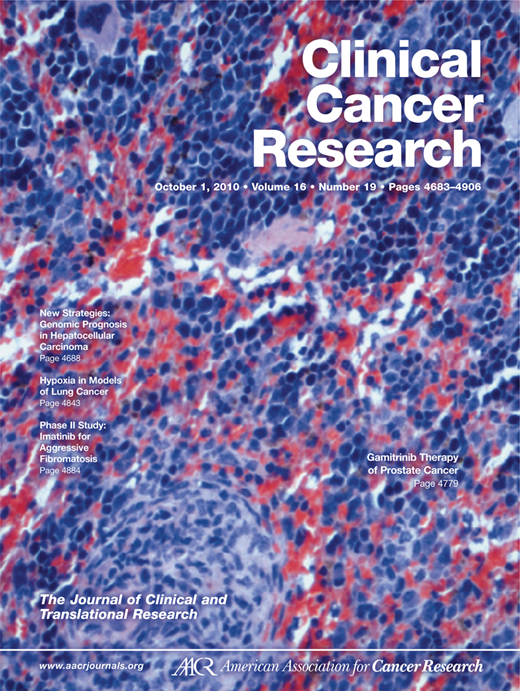 Clinical Cancer Research Cover Image for Volume 16, Issue 19