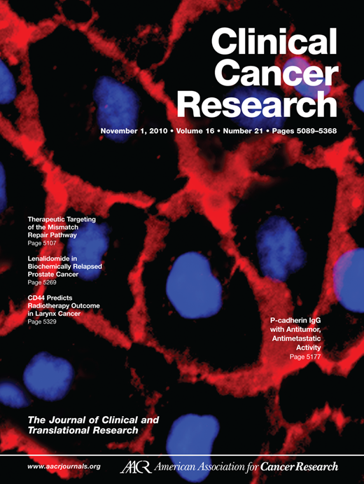 Clinical Cancer Research Cover Image for Volume 16, Issue 21