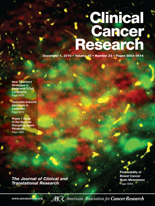 Clinical Cancer Research Cover Image for Volume 16, Issue 23