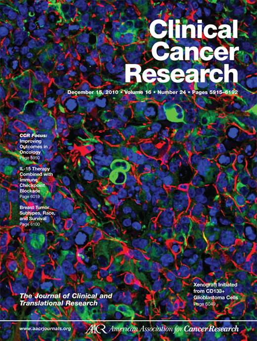 Clinical Cancer Research Cover Image for Volume 16, Issue 24
