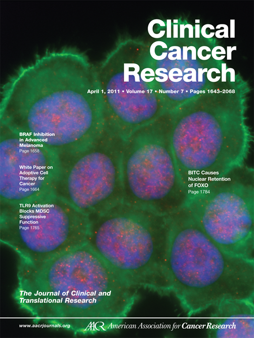 Clinical Cancer Research Cover Image for Volume 17, Issue 7