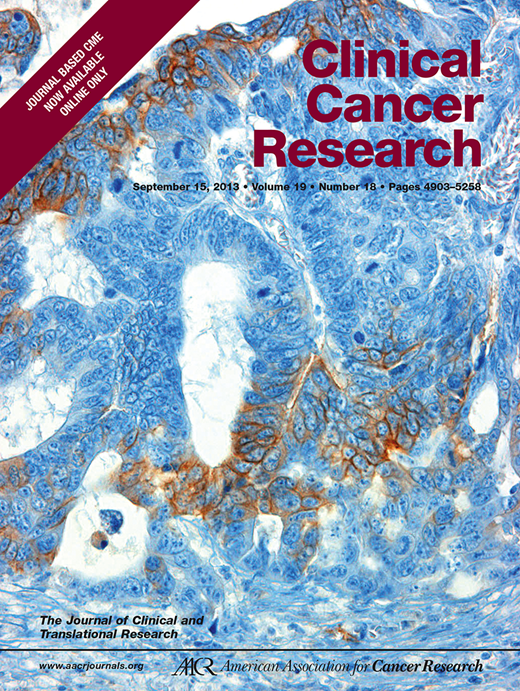 Clinical Cancer Research Cover Image for Volume 19, Issue 18