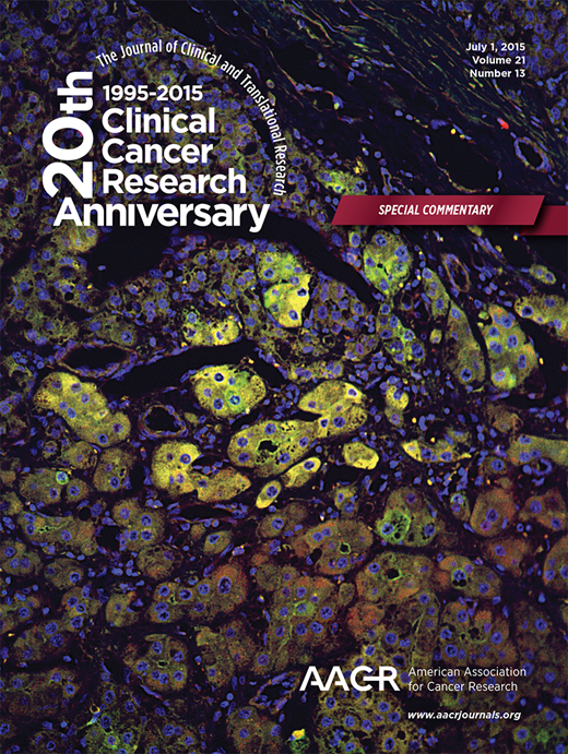 Clinical Cancer Research Cover Image for Volume 21, Issue 13