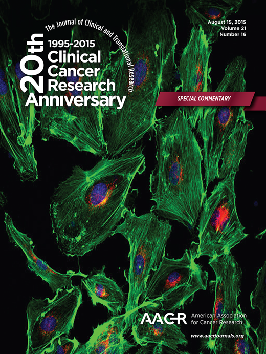 Clinical Cancer Research Cover Image for Volume 21, Issue 16