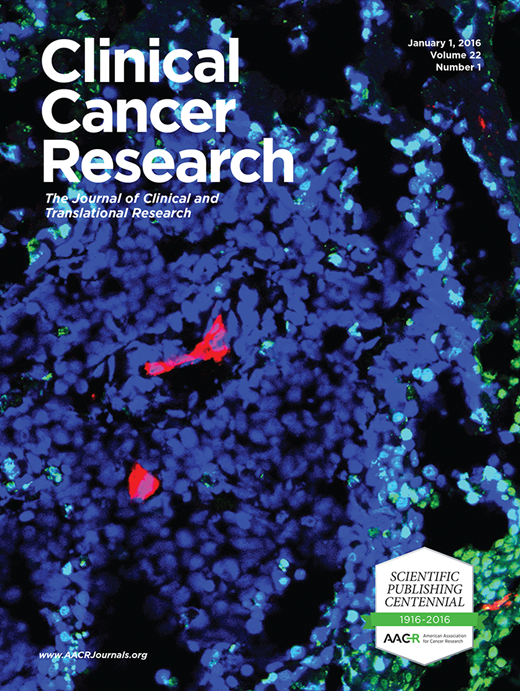 Clinical Cancer Research Cover Image for Volume 22, Issue 1