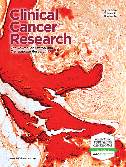 Clinical Cancer Research Cover Image for Volume 22, Issue 14