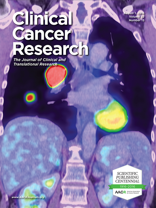 Clinical Cancer Research Cover Image for Volume 22, Issue 15