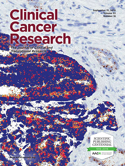 Clinical Cancer Research Cover Image for Volume 22, Issue 18