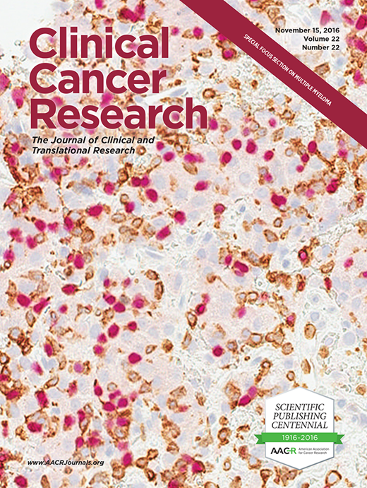 Clinical Cancer Research Cover Image for Volume 22, Issue 22