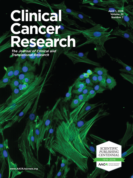 Clinical Cancer Research Cover Image for Volume 22, Issue 7