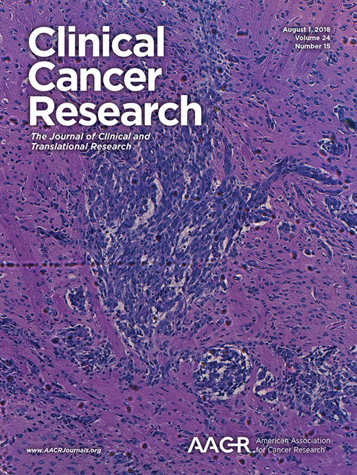 Clinical Cancer Research Cover Image for Volume 24, Issue 15