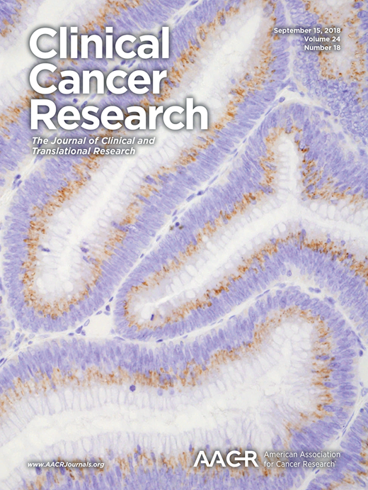 Clinical Cancer Research Cover Image for Volume 24, Issue 18