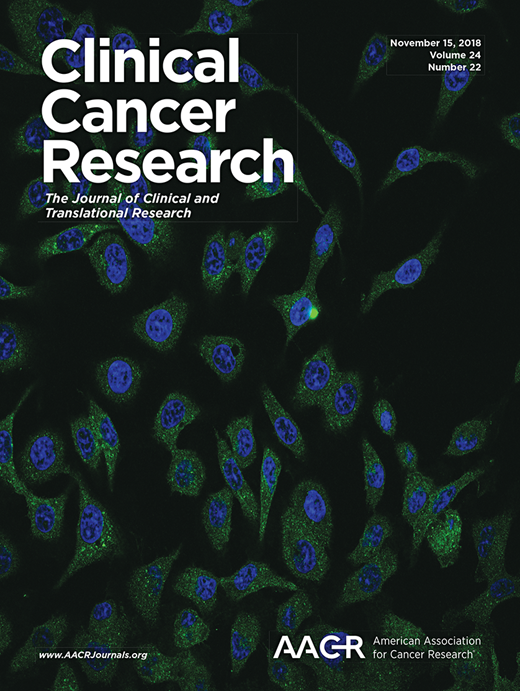Clinical Cancer Research Cover Image for Volume 24, Issue 22