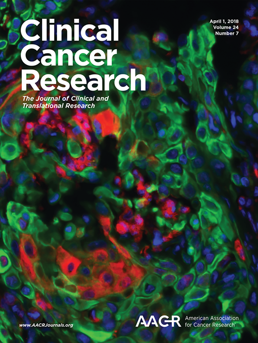 Clinical Cancer Research Cover Image for Volume 24, Issue 7